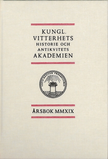 Bild på Kungl. Vitterhets historie och antikvitets akademien årsbok. 2019