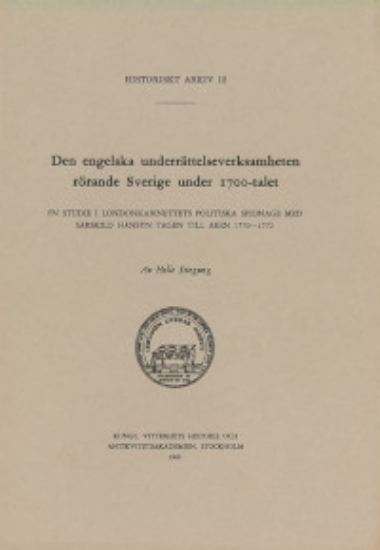 Bild på Den engelska underrättelseverksamheten rörande Sverige unde