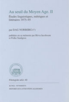 Bild på Au seuil du Moyen Age. II : Études linguistiques, métriques et littéraires 1975-95
